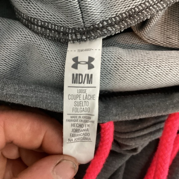 Under Armour Gray Funnel Neck Pullover Sweatshirt Medium - Picture 6 of 7